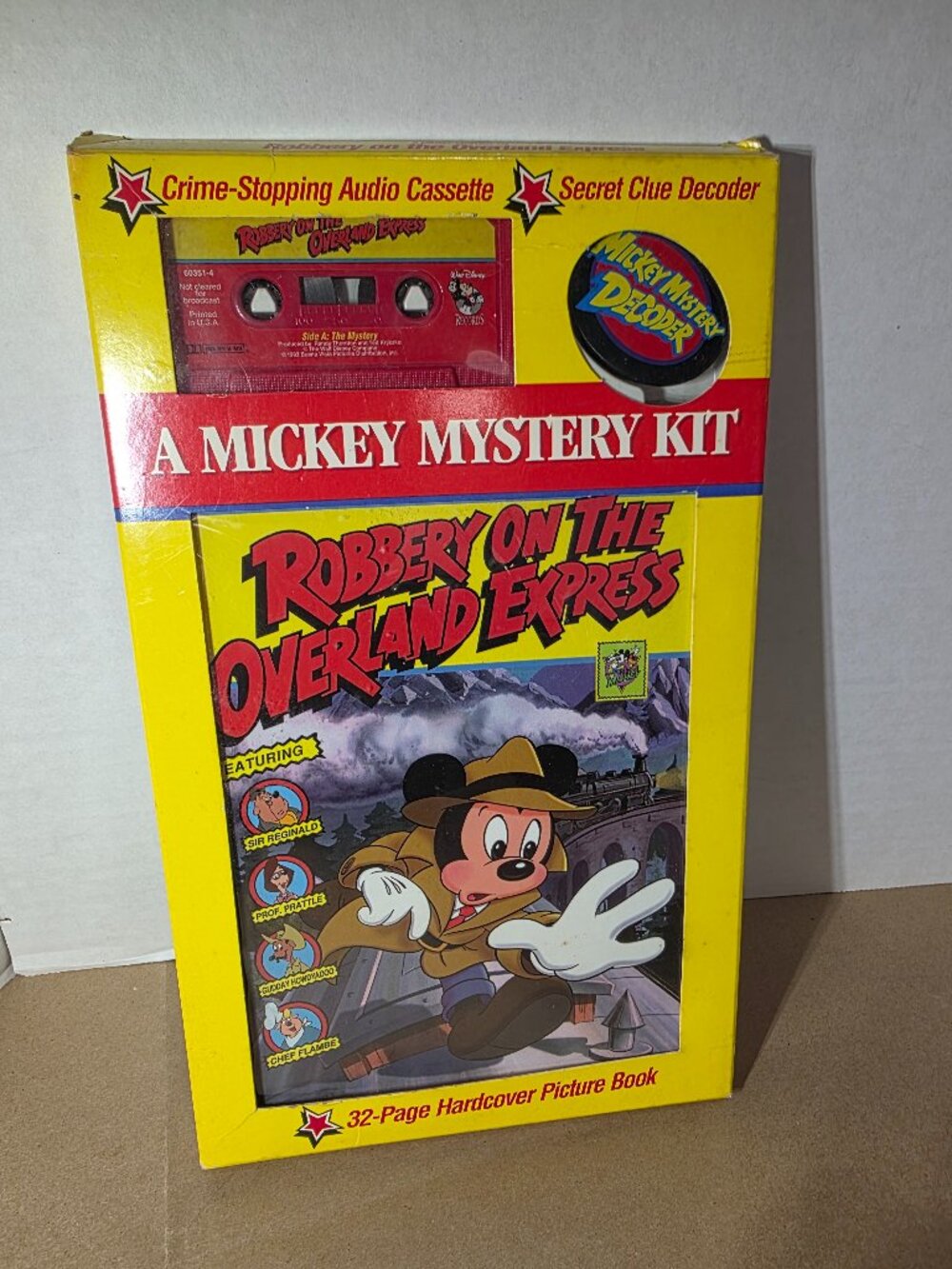Vintage Mickey Mystery Kit Book With Cassette and Secret Clue Decoder NEW